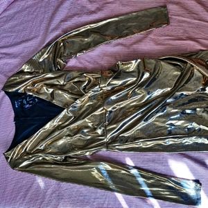 Nasty Gal gold lamé dress, size XS